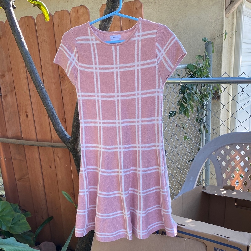 Universal Thread Pink and White Plaid Mini Dress